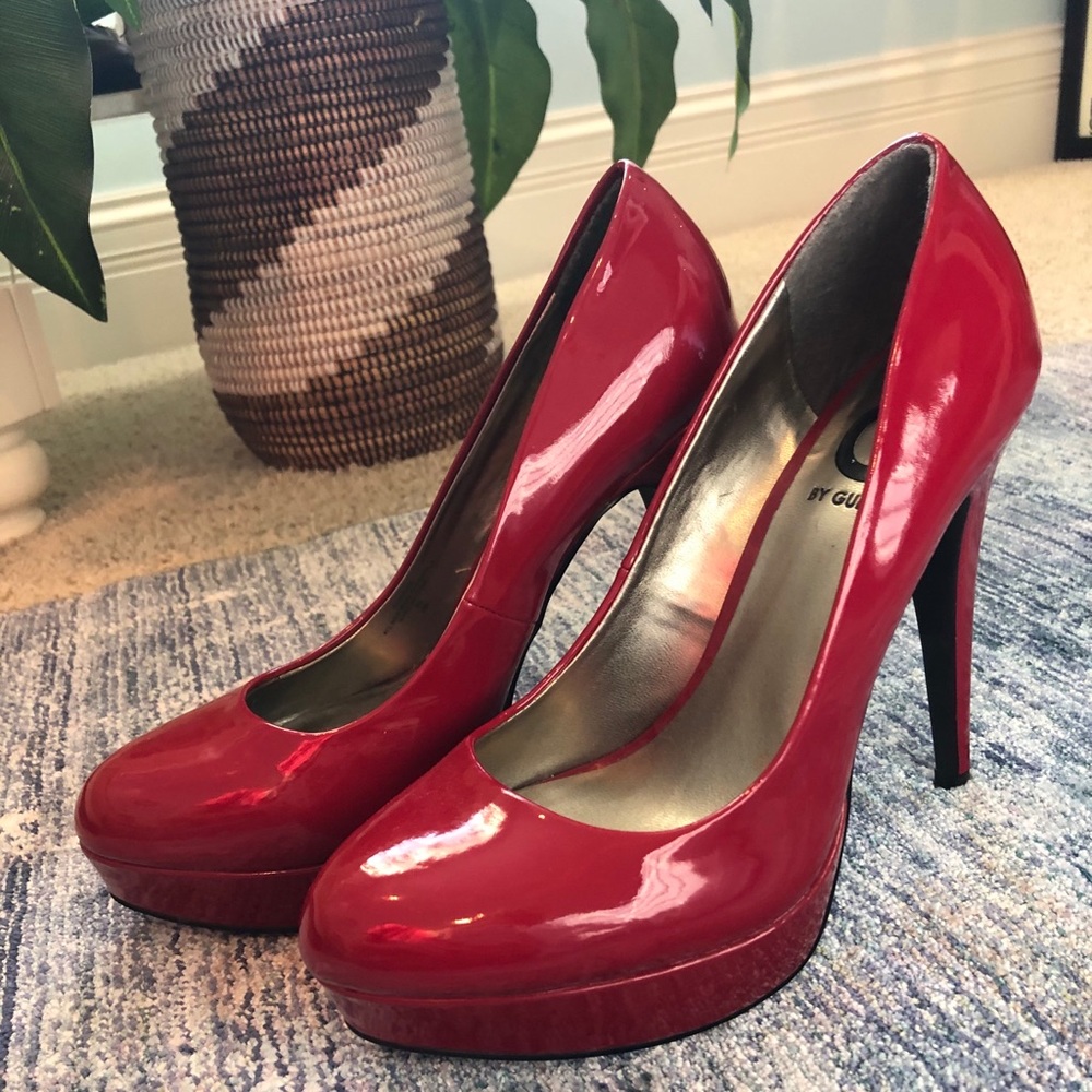 Guess red high heel shoes